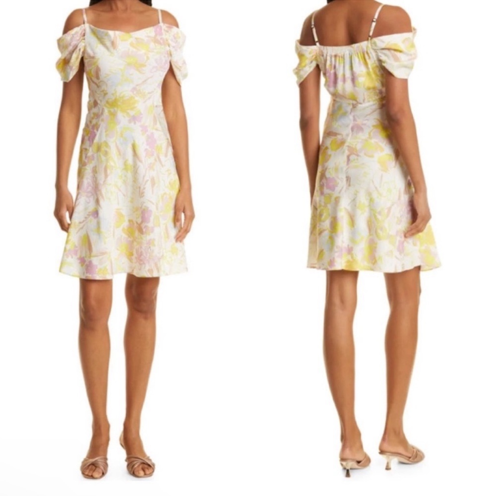 Ted Baker Camily Mini Cowl Front Satin Dress White – Size 1 (US 4)